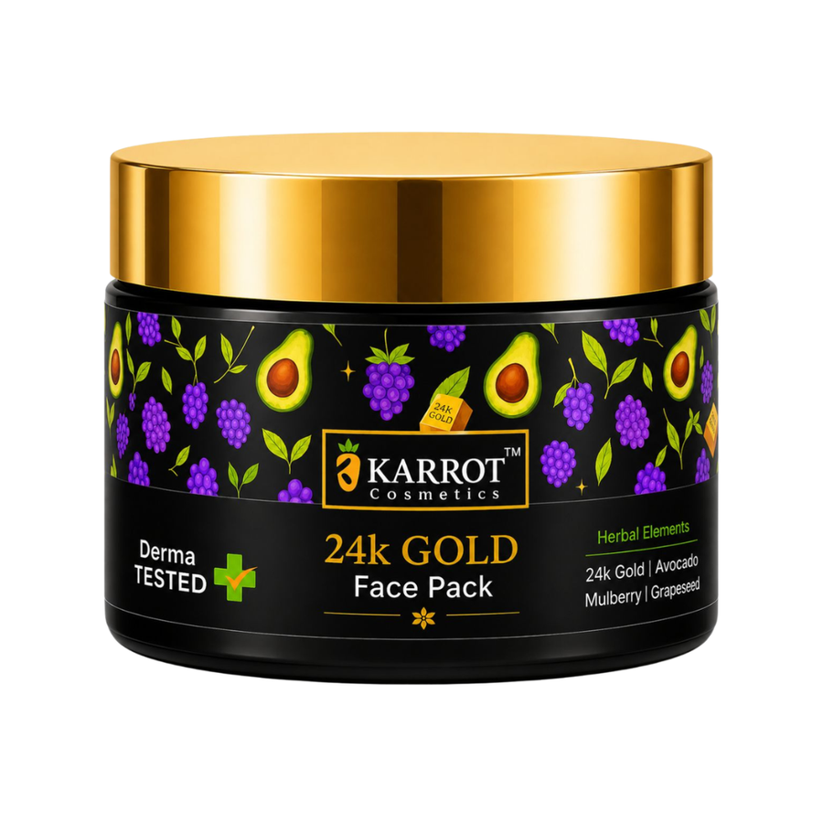 Karrot Cosmetics 24K Gold Face Pack with Hyaluronic | Anti Aging Face Pack for Smooth Skin Care | 100gm