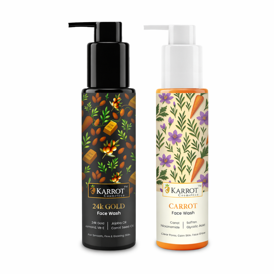 24K Gold and Coffee Face Wash Combo for glow and oil control  Karrot Cosmetics India