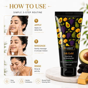 Karrot Cosmetics 24K Gold Face Scrub for Glow Care | Exfoliating Face Scrub for Clear Smooth Skin | 100gm