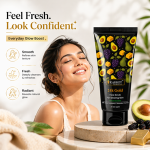 Karrot Cosmetics 24K Gold Face Scrub for Glow Care | Exfoliating Face Scrub for Clear Smooth Skin | 100gm