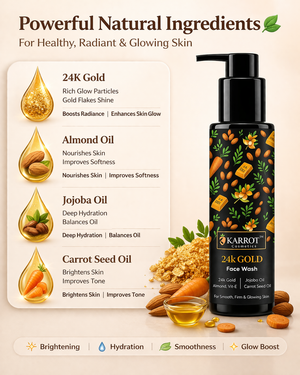 Karrot Cosmetics 24K Gold Face Wash Hydrating Care | Brightening Face Wash for Healthy Skin Care | 100ml