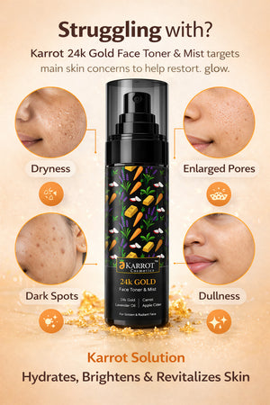 Karrot Cosmetics 24K Gold Face Toner with Glycolic | Hydrating Face Toner for Healthy Skin Care | 100ml