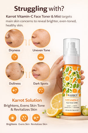 Karrot Cosmetics Vitamin C Face Toner for Glow Care | Brightening Toner for Healthy Smooth Skin | 100ml