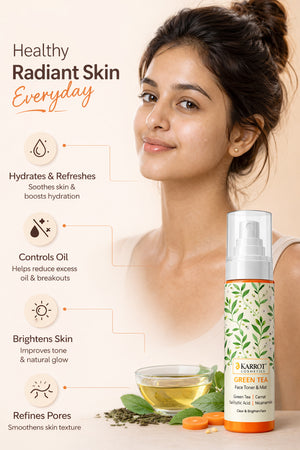 Karrot Cosmetics Green Tea Face Toner Oil Control | Acne Care Toner for Healthy Smooth Skin Care | 100ml
