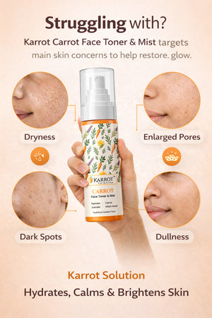 Karrot Cosmetics Carrot Face Toner with Witch Hazel | Hydrating Face Toner for Smooth Skin Care | 100ml
