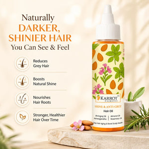 Karrot Cosmetics Anti Grey Hair Oil with Amla Oil | Nourishing Hair Oil for Healthy Strong Hair | 100ml