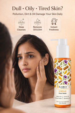 Karrot Cosmetics Ubtan Face Wash with Turmeric Oil | Glow Face Wash for Healthy Smooth Skin Care | 100ml