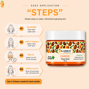 Karrot Cosmetics Coffee Face Pack with Vitamin E | De-Tan Face Pack for Healthy Glowing Skin Care | 100gm