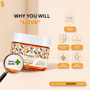 Karrot Cosmetics Ubtan Face Pack with Turmeric Oil | Tan Removal Face Pack for Glowing Skin Care | 100gm