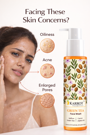Karrot Cosmetics Green Tea Face Wash Oil Control | Acne Care Face Wash for Healthy Smooth Skin | 100ml