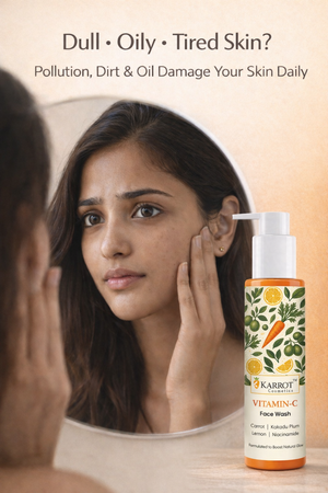 Karrot Cosmetics Vitamin C Face Wash Glow Formula | Brightening Face Wash for Healthy Smooth Skin | 100ml