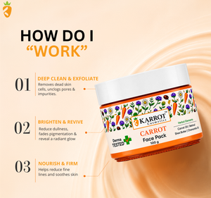 Karrot Cosmetics Carrot Face Pack with Vitamin E | Brightening Face Pack for Healthy Skin Care | 100gm