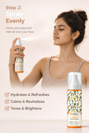 Karrot Cosmetics Carrot Face Toner with Witch Hazel | Hydrating Face Toner for Smooth Skin Care | 100ml