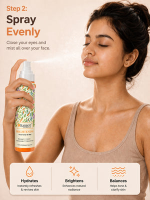 Karrot Cosmetics Brightening Face Toner Formula Care | Exfoliating Toner for Smooth Healthy Skin | 100ml