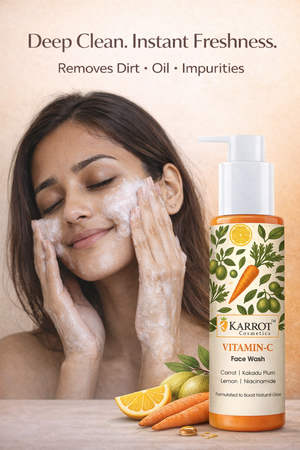 Karrot Cosmetics Vitamin C Face Wash Glow Formula | Brightening Face Wash for Healthy Smooth Skin | 100ml