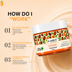 Karrot Cosmetics Coffee Face Pack with Vitamin E | De-Tan Face Pack for Healthy Glowing Skin Care | 100gm