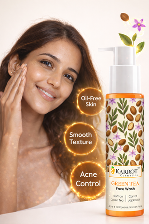 Karrot Cosmetics Green Tea Face Wash Oil Control | Acne Care Face Wash for Healthy Smooth Skin | 100ml