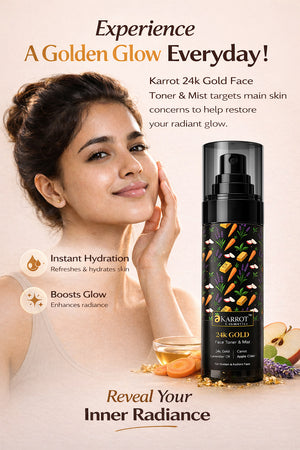 Karrot Cosmetics 24K Gold Face Toner with Glycolic | Hydrating Face Toner for Healthy Skin Care | 100ml