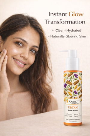 Karrot Cosmetics Ubtan Face Wash with Turmeric Oil | Glow Face Wash for Healthy Smooth Skin Care | 100ml