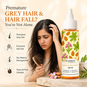 Karrot Cosmetics Anti Grey Hair Oil with Amla Oil | Nourishing Hair Oil for Healthy Strong Hair | 100ml
