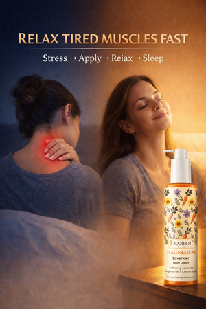 Karrot Cosmetics Magnesium Body Lotion with Shea Butter | Stress Relief & Sleep Support Lotion Care | 100ml