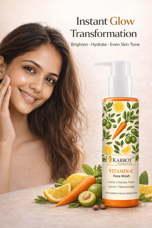 Karrot Cosmetics Vitamin C Face Wash Glow Formula | Brightening Face Wash for Healthy Smooth Skin | 100ml