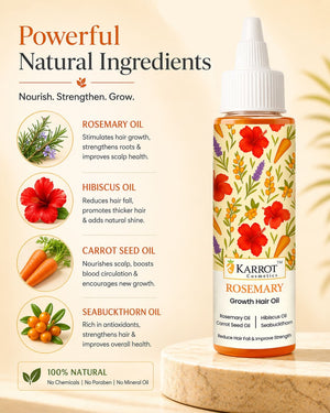 Karrot Cosmetics Rosemary Hair Growth Oil Formula | Anti Hair Fall Oil for Thick Healthy Hair | 100ml