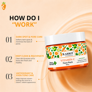 Karrot Cosmetics Vitamin C Face Pack for Glow Care | Brightening Face Pack for Healthy Skin Care | 100gm