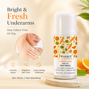 Karrot Cosmetics AHA BHA Underarm Roll On Care | Odour Control Roll On for Fresh Underarm Care | 50ml