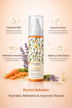 Karrot Cosmetics Carrot Face Toner with Witch Hazel | Hydrating Face Toner for Smooth Skin Care | 100ml