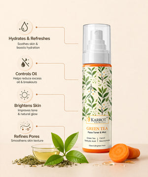 Karrot Cosmetics Green Tea Face Toner Oil Control | Acne Care Toner for Healthy Smooth Skin Care | 100ml