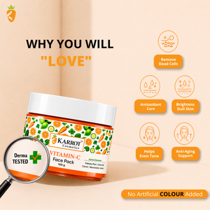 Karrot Cosmetics Vitamin C Face Pack for Glow Care | Brightening Face Pack for Healthy Skin Care | 100gm