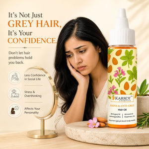 Karrot Cosmetics Anti Grey Hair Oil with Amla Oil | Nourishing Hair Oil for Healthy Strong Hair | 100ml