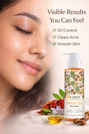 Karrot Cosmetics Green Tea Face Wash Oil Control | Acne Care Face Wash for Healthy Smooth Skin | 100ml