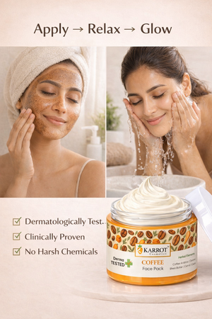 Karrot Cosmetics Coffee Face Pack with Vitamin E | De-Tan Face Pack for Healthy Glowing Skin Care | 100gm