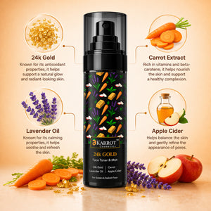 Karrot Cosmetics 24K Gold Face Toner with Glycolic | Hydrating Face Toner for Healthy Skin Care | 100ml