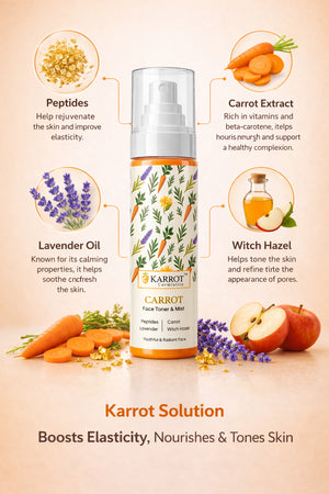 Karrot Cosmetics Carrot Face Toner with Witch Hazel | Hydrating Face Toner for Smooth Skin Care | 100ml