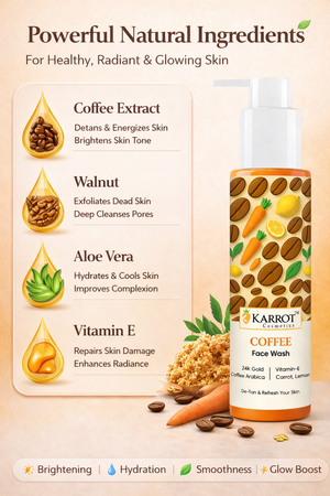 Karrot Cosmetics Coffee Face Wash for Tan Removal | Deep Cleansing Face Wash for Smooth Skin Care | 100ml