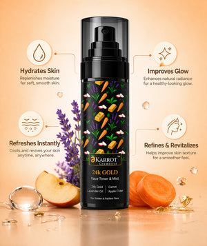 Karrot Cosmetics 24K Gold Face Toner with Glycolic | Hydrating Face Toner for Healthy Skin Care | 100ml