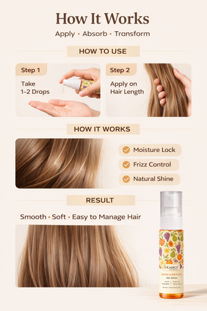 Karrot Cosmetics Hair Serum with Argan Oil Formula | Anti Frizz Hair Serum for Smooth Silky Hair | 100ml