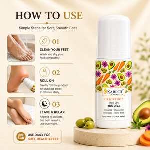 Karrot Cosmetics Crack Heel Repair Roll On Formula | Foot Repair Cream for Dry Cracked Heel Care | 50ml