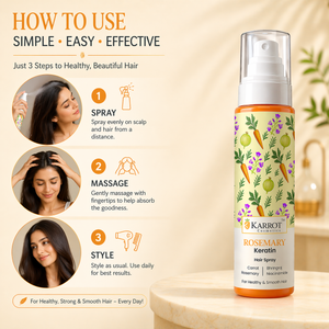 Karrot Cosmetics Rosemary Hair Spray with Keratin | Hair Growth Spray for Smooth Healthy Hair | 100ml