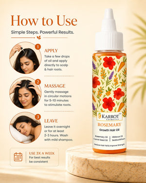 Karrot Cosmetics Rosemary Hair Growth Oil Formula | Anti Hair Fall Oil for Thick Healthy Hair | 100ml