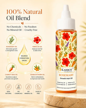 Karrot Cosmetics Rosemary Hair Growth Oil Formula | Anti Hair Fall Oil for Thick Healthy Hair | 100ml
