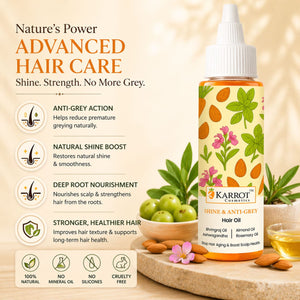 Karrot Cosmetics Anti Grey Hair Oil with Amla Oil | Nourishing Hair Oil for Healthy Strong Hair | 100ml
