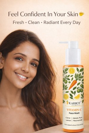 Karrot Cosmetics Vitamin C Face Wash Glow Formula | Brightening Face Wash for Healthy Smooth Skin | 100ml