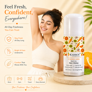 Karrot Cosmetics AHA BHA Underarm Roll On Care | Odour Control Roll On for Fresh Underarm Care | 50ml