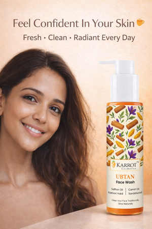 Karrot Cosmetics Ubtan Face Wash with Turmeric Oil | Glow Face Wash for Healthy Smooth Skin Care | 100ml