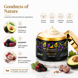 Karrot Cosmetics 24K Gold Face Pack with Hyaluronic | Anti Aging Face Pack for Smooth Skin Care | 100gm
