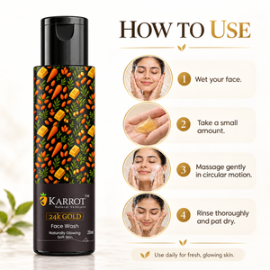 Karrot Cosmetics 24K Gold Face Wash Hydrating Care | Brightening Face Wash for Healthy Skin Care | 20ml Miniature